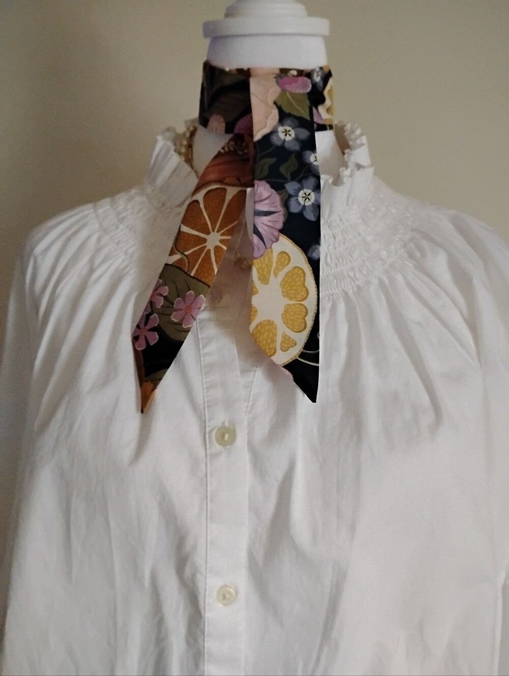 Liberty Art Fabric Tana Lawn Super Skinny Scarf Jillie Colorful Botanical Floral - Picture 9 of 10